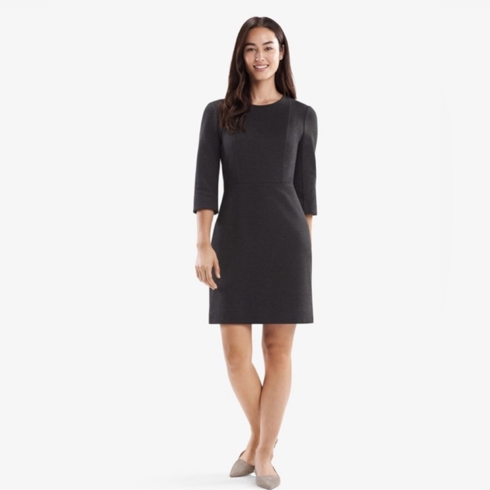 MM. LaFleur Charcoal Gray Ponte Sheath Dress